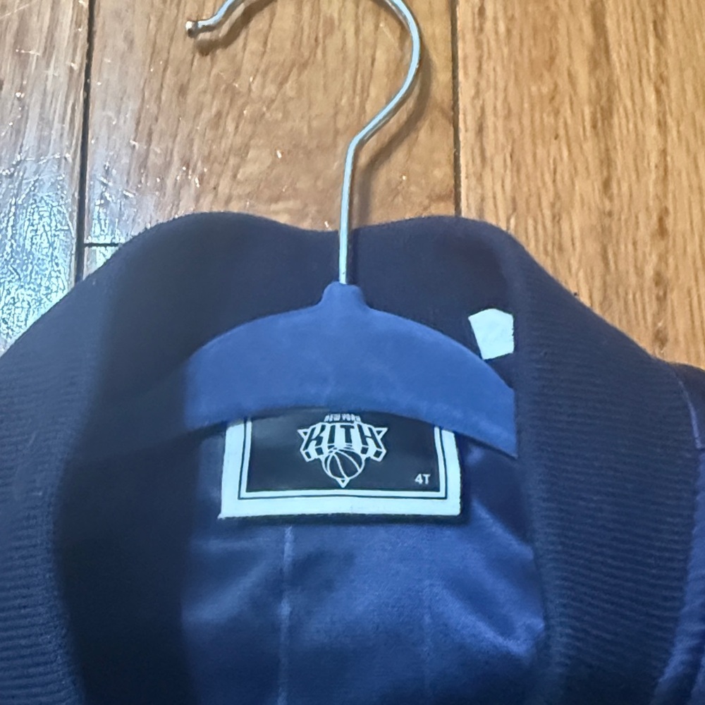 Kith Navy Blue 'New York' Letterman Jacket with Orange Trim - Picture 3 of 6